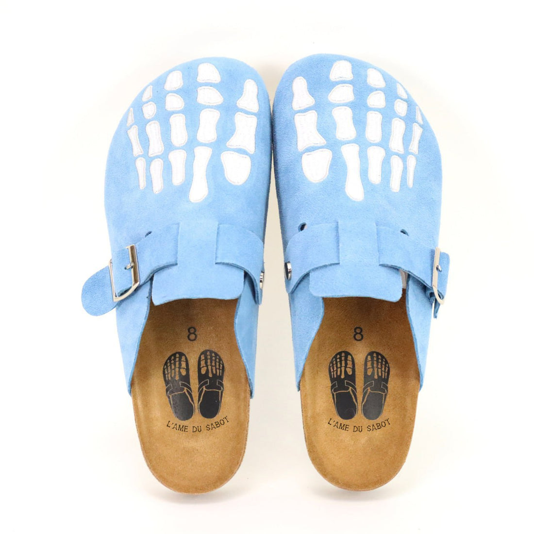 Mules Squelette bleu bébé