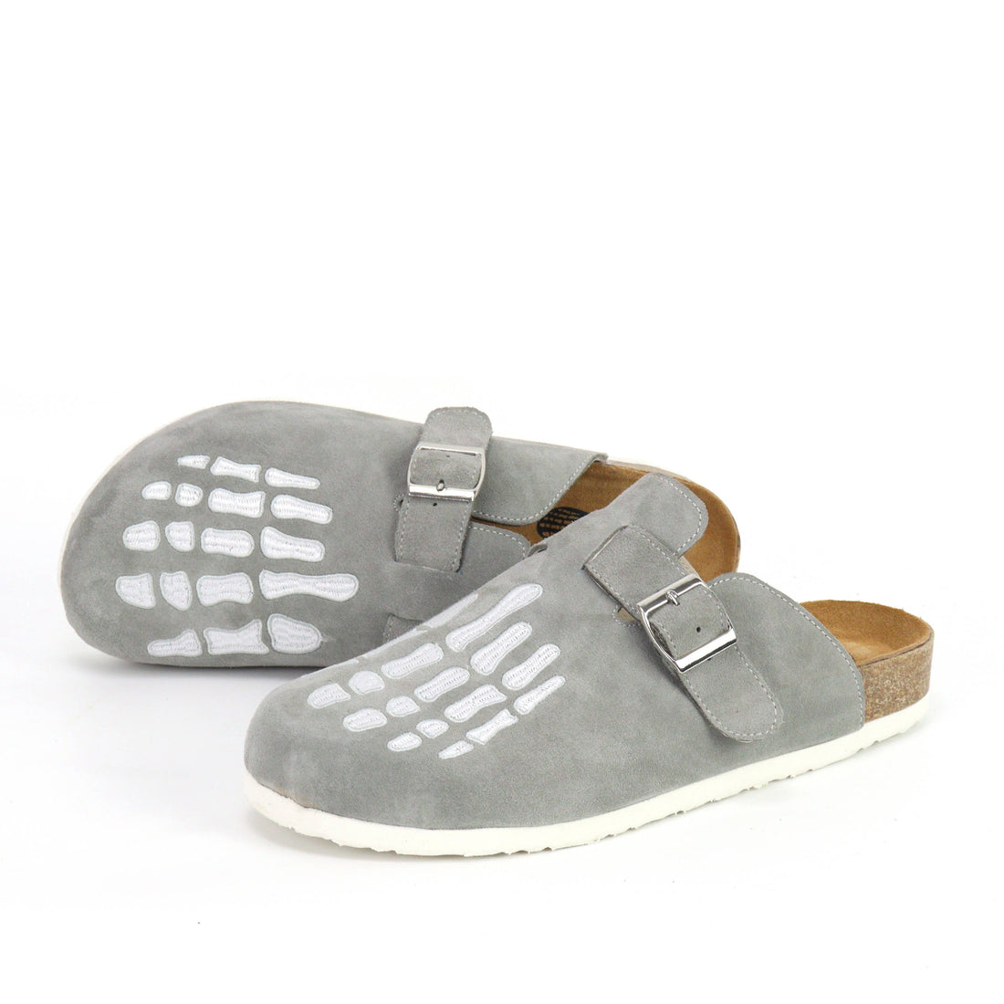 Mules Squelettes gris/blancs